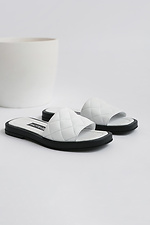 White quilted leather flip-flops  4205563 photo №2
