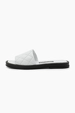 White quilted leather flip-flops  4205563 photo №4