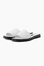 White quilted leather flip-flops  4205563 photo №5