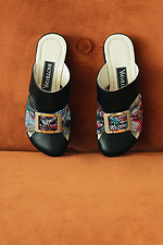 Closed leather mules with buckle  4205564 photo №3