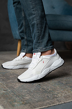 White men's sneakers made of genuine leather  8018564 photo №1