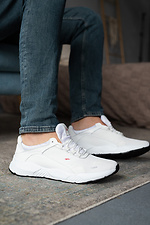 White men's sneakers made of genuine leather  8018564 photo №2