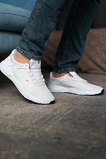 White men's sneakers made of genuine leather  8018564 photo №4