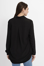 Офісна чорна сорочка ELIYA з довгими рукавами та затяжками з боків Garne 3039565 фото №8