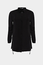 Офисная черная рубашка ELIYA с длинными рукавами и затяжками по бокам Garne 3039565 фото №10