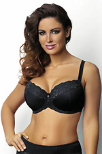 Black lace bra with wide detachable straps Kinga 4023565 photo №1
