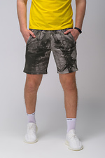 Бежеві літні шорти бавовняні в стилі тай-дай Custom Wear 8025565 фото №1