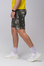 Бежеві літні шорти бавовняні в стилі тай-дай Custom Wear 8025565 фото №2