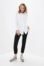 Офисная белая рубашка ELIYA с длинными рукавами и затяжками по бокам Garne 3039566 фото №2