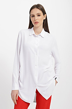 Офісна біла сорочка ELIYA з довгими рукавами та затяжками з боків Garne 3039566 фото №6