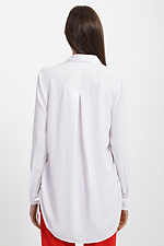 Офисная белая рубашка ELIYA с длинными рукавами и затяжками по бокам Garne 3039566 фото №8