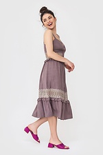 Летнее льняное платье DAPHNE в кантри стиле с кружевом и рюшами Garne 3040566 фото №2
