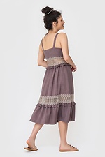 Літня лляна сукня DAPHNE в кантрі стилі з мереживом та рюшами Garne 3040566 фото №4
