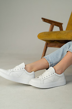 Leather women's sneakers for the city in white  8018566 photo №13