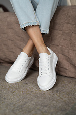 Leather women's sneakers for the city in white  8018566 photo №17
