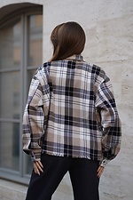 Рубашка в клетку женская теплая Teamv Oversize Бежевая Garne 8034566 фото №2