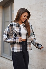 Рубашка в клетку женская теплая Teamv Oversize Бежевая Garne 8034566 фото №3