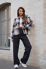 Рубашка в клетку женская теплая Teamv Oversize Бежевая Garne 8034566 фото №4