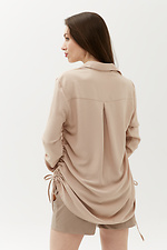 Office beige shirt with long sleeves and puffs on the sides Garne 3039567 photo №10