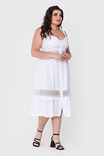 Summer linen dress DAPHNE in country style with lace and ruffles Garne 3040567 photo №2