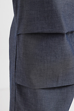 Damskie szerokie spodnie o prostym kroju wykonane z wysokiej jakości bawełny z zakładkami  4014567 zdjęcie №4