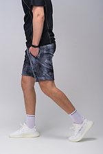 Черные летние шорты хлопковые в стиле тай-дай Custom Wear 8025567 фото №2