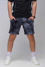 Черные летние шорты хлопковые в стиле тай-дай Custom Wear 8025567 фото №3
