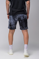 Черные летние шорты хлопковые в стиле тай-дай Custom Wear 8025567 фото №4