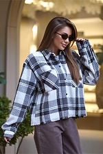 Рубашка в клетку женская теплая Teamv Oversize Серая Garne 8034567 фото №4