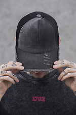 Men's Cap Baseball Cap Mesh Fourpage Gray Without 8049568 photo №2