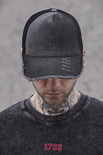 Men's Cap Baseball Cap Mesh Fourpage Gray Without 8049568 photo №4