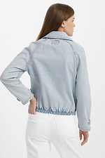Light spring denim jacket with a large turn-down collar  4014570 photo №3