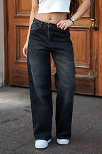 Dunkelgraue Jeans mit geradem Bein und weitem Bein Teamv 8034571 Foto №1