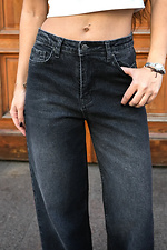 Dunkelgraue Jeans mit geradem Bein und weitem Bein Teamv 8034571 Foto №2