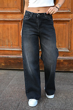 Dunkelgraue Jeans mit geradem Bein und weitem Bein Teamv 8034571 Foto №4