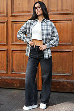Dunkelgraue Jeans mit geradem Bein und weitem Bein Teamv 8034571 Foto №6