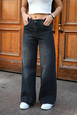 Dunkelgraue Jeans mit geradem Bein und weitem Bein Teamv 8034571 Foto №7