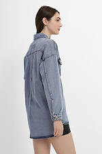 Wąska damska jeansowa kurtka zapinana na guziki  4014573 zdjęcie №3