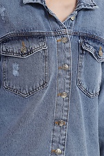 Wąska damska jeansowa kurtka zapinana na guziki  4014573 zdjęcie №4