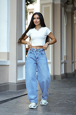TMV Baggy Barrel Wide Leg Baggy Jeans für Damen in Blau Teamv 8034573 Foto №2