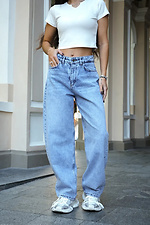 TMV Baggy Barrel Wide Leg Baggy Jeans für Damen in Blau Teamv 8034573 Foto №3