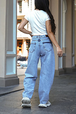 TMV Baggy Barrel Wide Leg Baggy Jeans für Damen in Blau Teamv 8034573 Foto №7