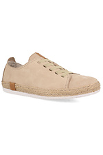 Beige sneakers for summer from nubuck with twine on the sole Las Espadrillas 4101574 photo №1