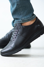 Men's black leather sneakers for every day  8019574 photo №4