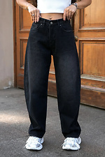 Weit geschnittene Baggy-Jeans für Damen, TMV Baggy Barrel Schwarz Teamv 8034574 Foto №4