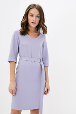 Короткое деловое платье IMAGE лилового цвета с поясом Garne 3037575 фото №1