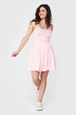 Różowy letni bawełniany garnitur NEL: top na ramiączkach typu spaghetti, szeroka spódnica Garne 3040575 zdjęcie №2