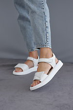 Women's white open sandals with Velcro  8019575 photo №3