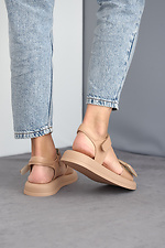 Velcro open sandals for women in beige  8019576 photo №3