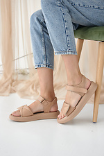Velcro open sandals for women in beige  8019576 photo №7